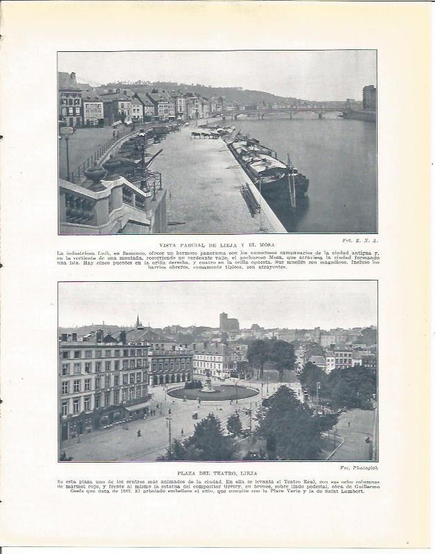 LAMINA 21038: Plaza del Teatro y vista parcial de Lieja, Belgica
