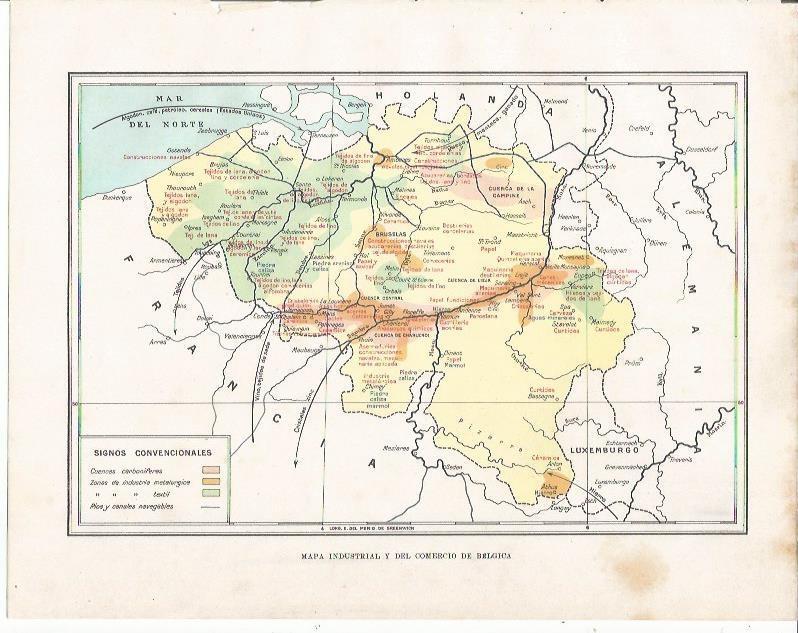 LAMINA 21032: Mapa industrial y comercial de Belgica