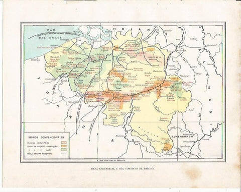 LAMINA 21032: Mapa industrial y comercial de Belgica