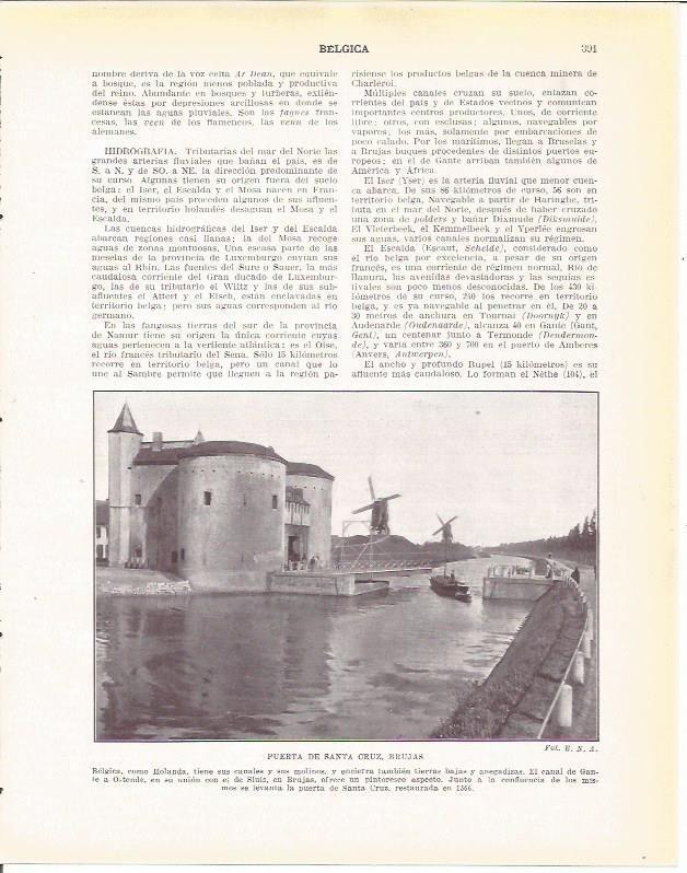 LAMINA 21025: Puerta de Santa Cruz en Brujas, Belgica