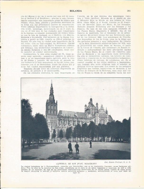 LAMINA 21020: Catedral de San Juan en Bois Le Duc