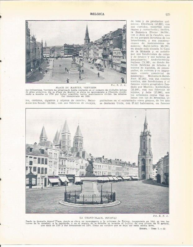 LAMINA 21044: Place du Martyr en Verviers y la Grand Place de Tournai, Belgica