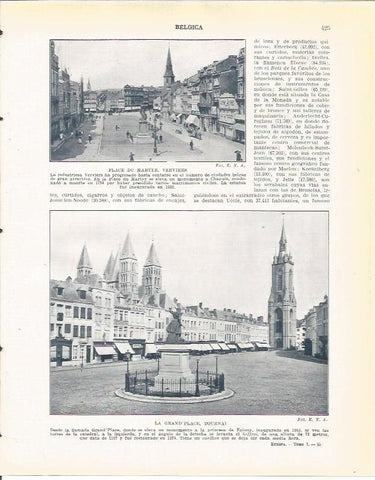 LAMINA 21044: Place du Martyr en Verviers y la Grand Place de Tournai, Belgica