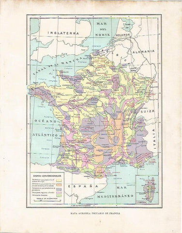 LAMINA 21069: Mapa agropecuario de Francia