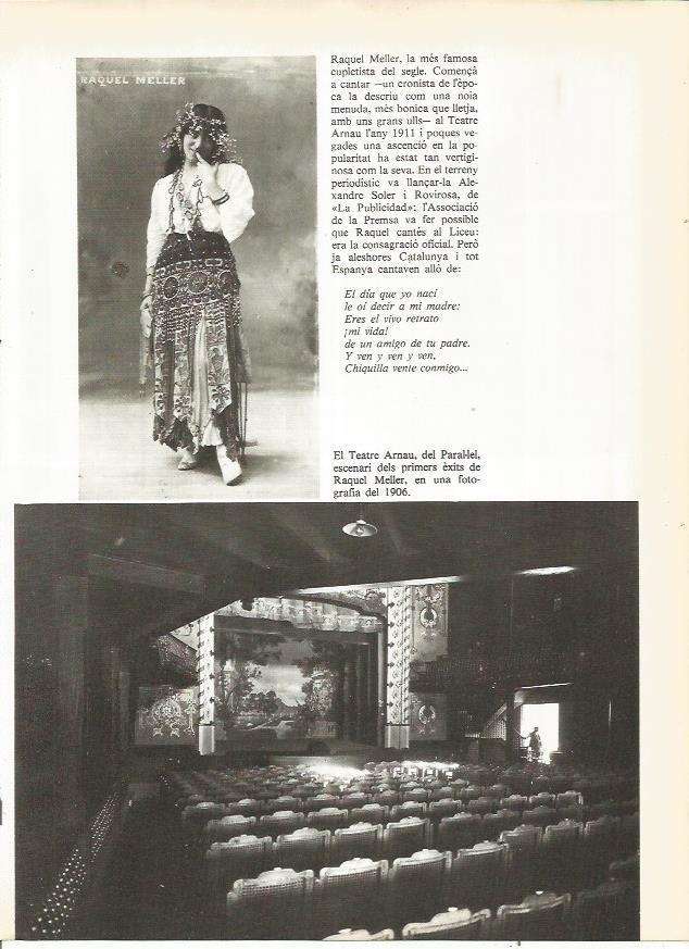 LAMINA 20769: Raquel Meller y sala del Teatro Arnau de Barcelona