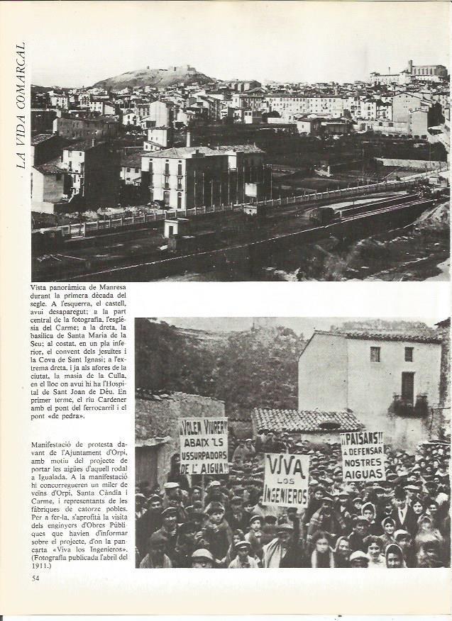 LAMINA 20684: Vista de Manresa y manifestacion en Orpí