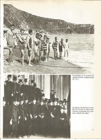 LAMINA 20676: Nadadores en Blanes y estudiantes del Seminario de Vic