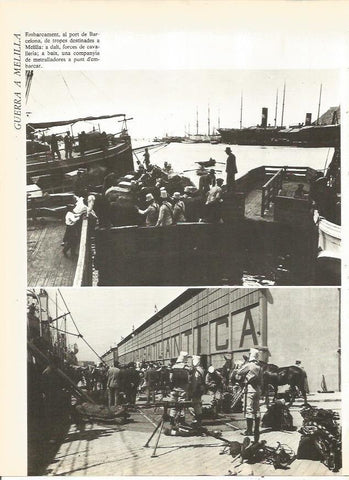 LAMINA 20703: Embarco de tropas a Melilla en el puerto de Barcelona