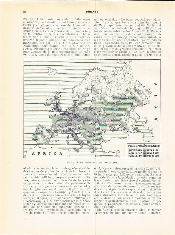 LAMINA 20866: Mapa de la densidad de poblacion de Europa