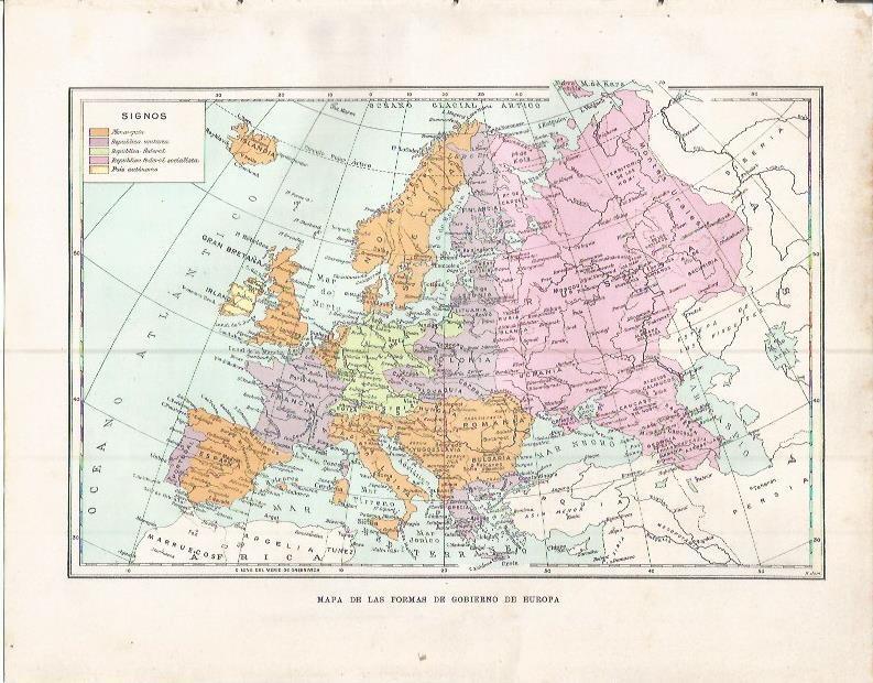 LAMINA 20864: Mapa de las formas de gobierno de Europa