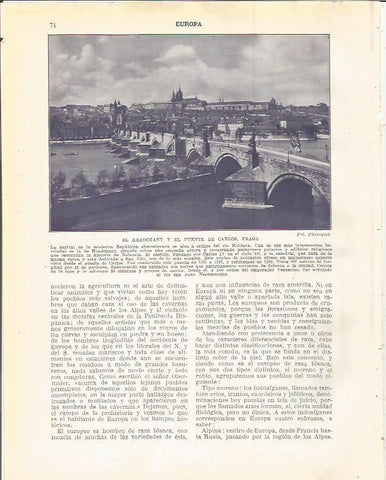 LAMINA 20857: El Hradchany y Puente de Carlos en Praga