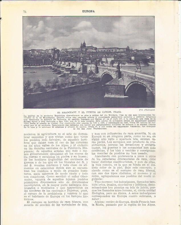 LAMINA 20857: El Hradchany y Puente de Carlos en Praga