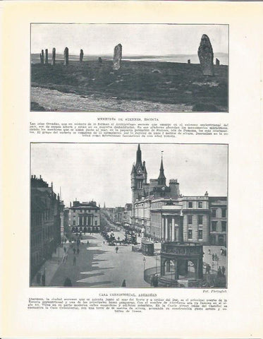 LAMINA 20896: Menhires de Stennes, Escocia y Ayuntamiento de Aberdeen