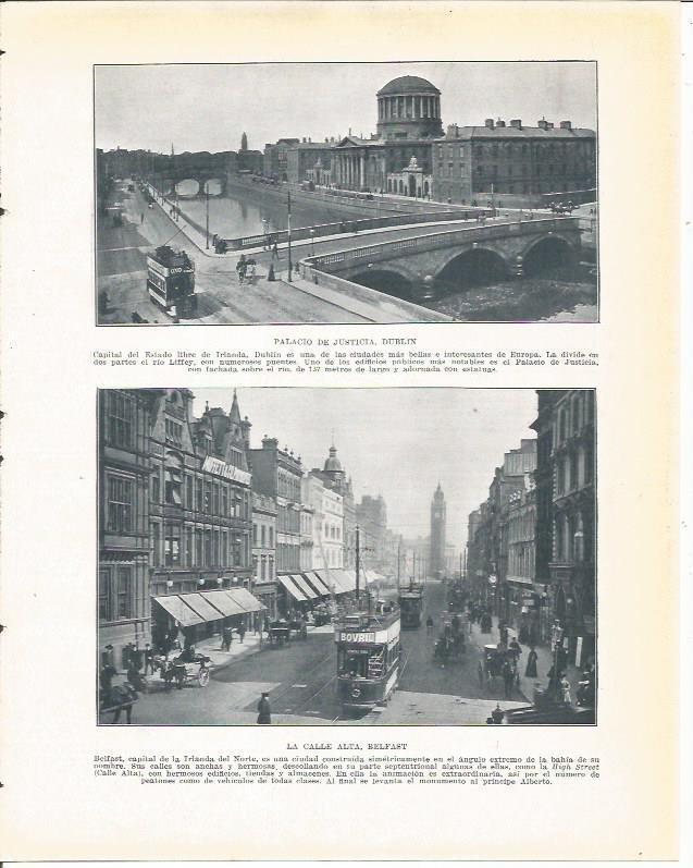 LAMINA 20887: Palacio de Justicia de Dublin y calle Alta de Belfast