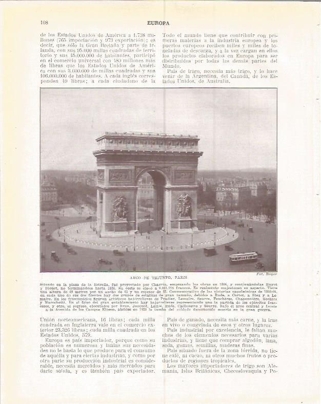 LAMINA 20878: Arco del Triunfo de Paris