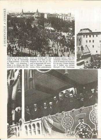 LAMINA 20797: Homenaje a Angel Guimera en Barcelona en 1909