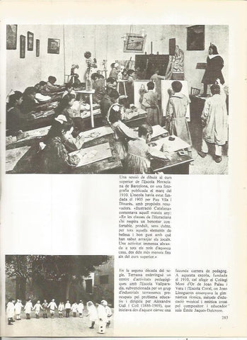 LAMINA 20790: Clase de dibujo en la Escola Horaciana de Barcelona en 1910