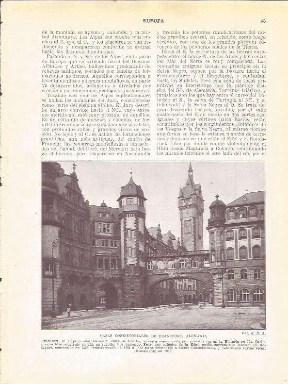 LAMINA 20842: Ayuntamiento de Frankfurt, Alemania