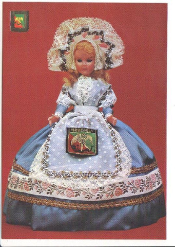 Postal JC0867: Bruxelles (Bruselas). Muñeca con vestido tradicional