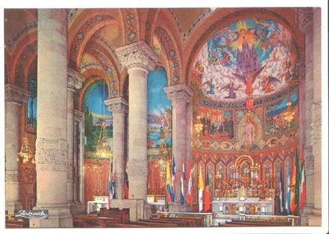 Postal JC0894: Barcelona. Tibidabo. Interior Cripta. Basicila Nac. Exp. Sagrado Corazon de Jesus