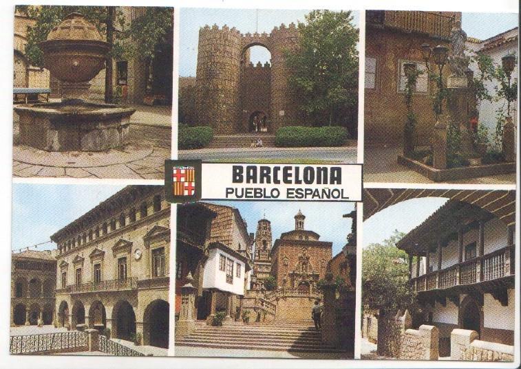 Postal JC0897: Barcelona. Pueblo Español. Diversos aspectos