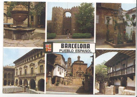 Postal JC0897: Barcelona. Pueblo Español. Diversos aspectos