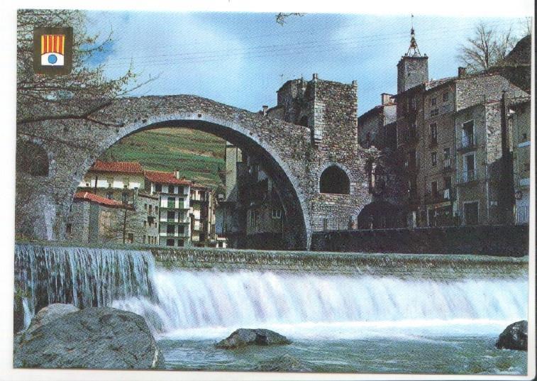 Postal JC0951: Camprodon (Girona). Vila d'interes turistic. Pirineu Catala. Puente Romanico