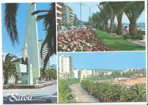 Postal JC0956: El Puerto. Salou. Monumento a Jaime I y Paseo