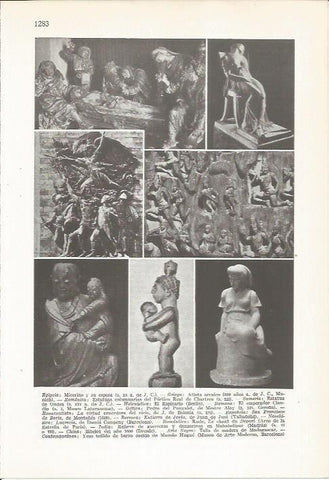 LAMINA 22441: Ejemplos de escultura de Egipto, Grecia, China, India y Barroca