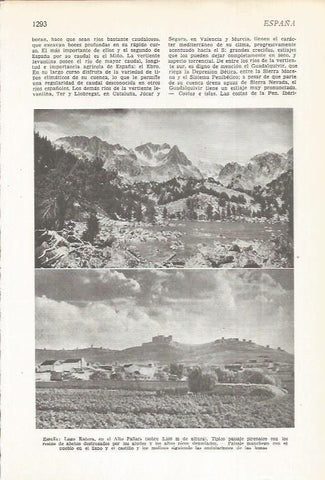 LAMINA 22445: Lago Ratera en Lleida y paisaje de Castilla La Mancha