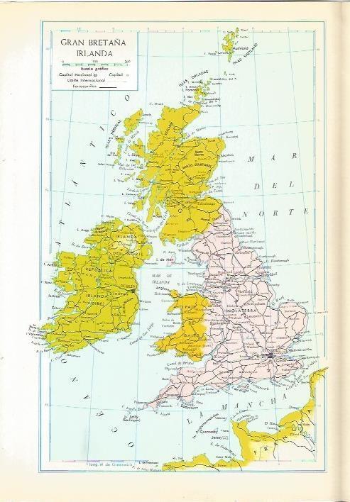 LAMINA 22461: Mapa de Gran Bretaña e Irlanda