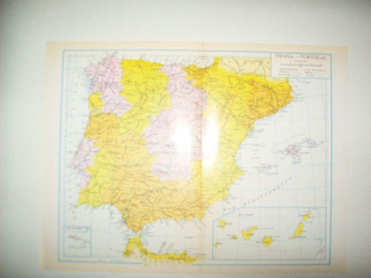 LAMINA 22458: Mapa politico de España y Portugal