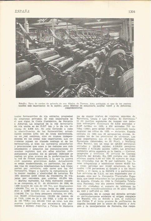 LAMINA 22450: Nave de cardas de peinado en una fabrica de Terrassa, Barcelona