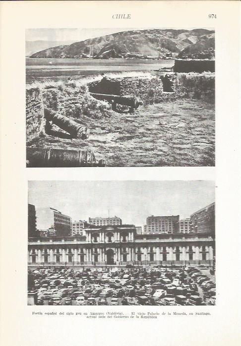 LAMINA 22383: Fortin españoll en Amargos y Palacio de la Moneda en Santiago, Chile