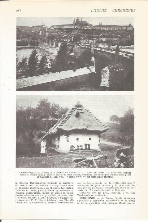 LAMINA 22381: Puente de Carlos IV en Praga y casa de campo eslovaca