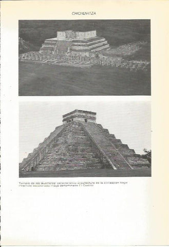 LAMINA 22373: Templo de los Guerreros y piramide de Chichen Itza, Mexico