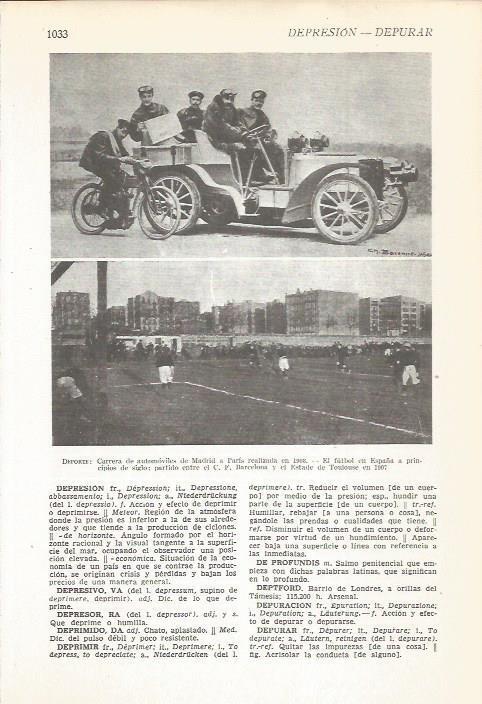 LAMINA 22399: Carrera de coches de Madrid a Paris en 1908