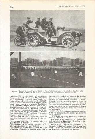 LAMINA 22399: Carrera de coches de Madrid a Paris en 1908