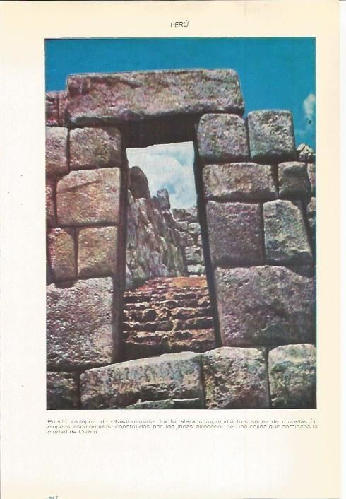 LAMINA 22526: Puerta Saxahuaman en Cuzco, Peru