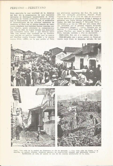 LAMINA 22522: Calle de Huancayo, calle de Cuzco y plantacion de caña de azucar en Peru