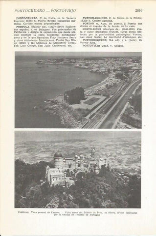 LAMINA 22549: Vista de Cascaes y Palacio de Pena en Sintra, Portugal