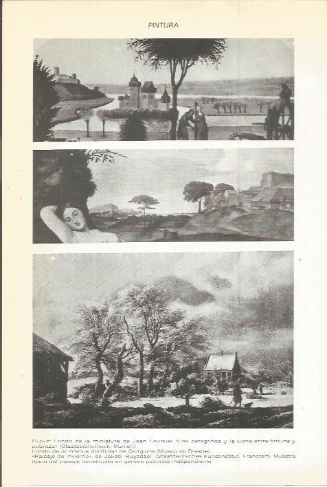 LAMINA 22519: Paisaje, por Fouquet, Giorgione y Ruysdael