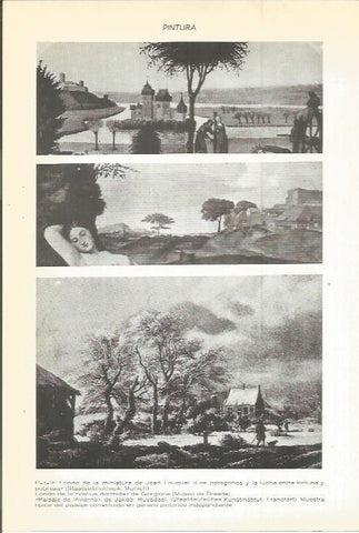 LAMINA 22519: Paisaje, por Fouquet, Giorgione y Ruysdael