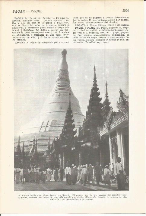 LAMINA 22487: Pagoda de Sliwe Dagon en Birmania