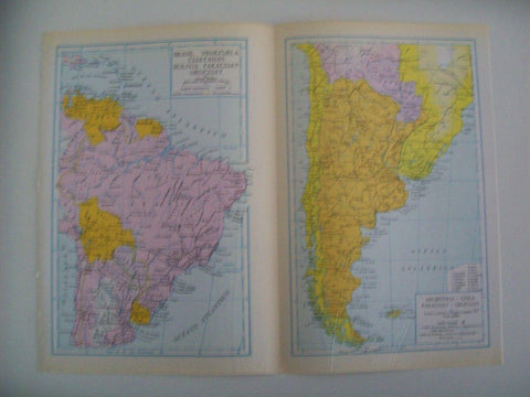 LAMINA 22478: Mapa de Brasil, Uruguay, Argentina, Chile y Paraguay