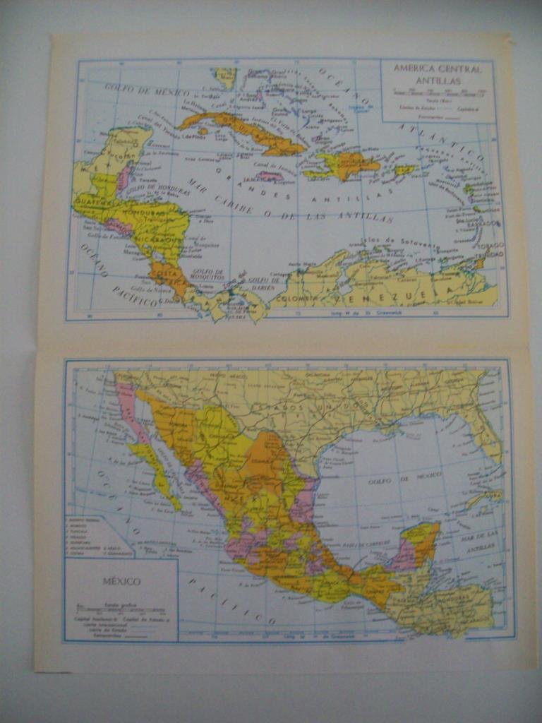 LAMINA 22475: Mapa de Mexico, Guatemala, Honduras, El Salvador y Antillas
