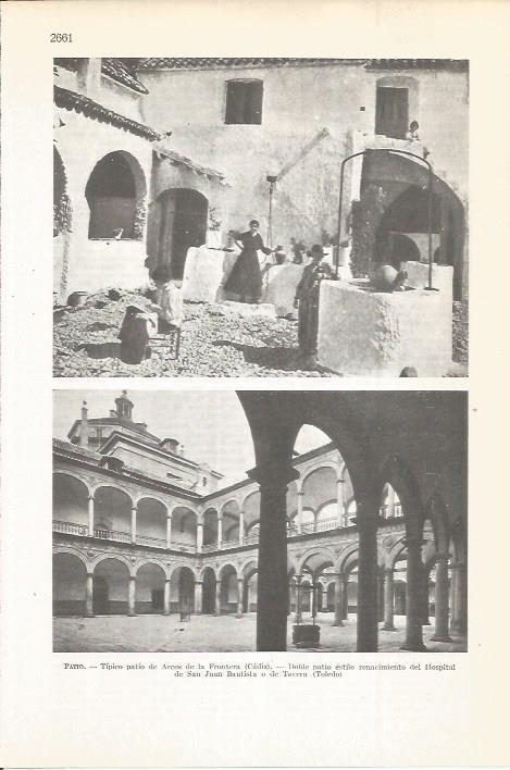 LAMINA 22510: Patio de Arcos de la Frontera y Patio del Hospital de Tavera en Toledo