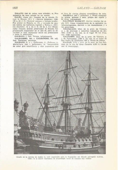 LAMINA 22228: Galeon del siglo XVII para la Exposicion del Mundo de Lisboa en 1940