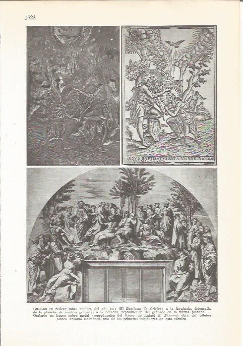 LAMINA 22255: Grabado en madera de 1674 reproduciendo El Bautismo de Cristo