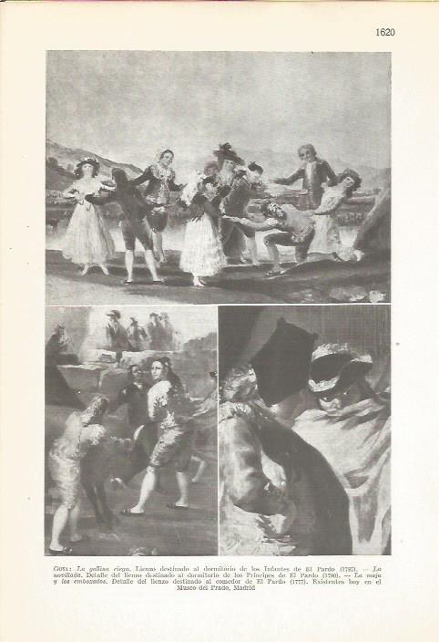 LAMINA 22253: La gallina ciega, La Novillada y La maja y los embozados, por Goya